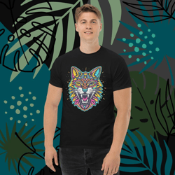 The Howl Cat is howl tigers is howl animal howl retro vector howl pets Men's classic tee