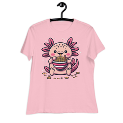KAWAII AXOLOTL EATING RAMEN ANIME Women's Relaxed T-Shirt