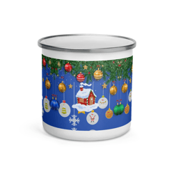enamel coffee mug, enamel mug, friends mug, christmas gift mug , christmas mug
