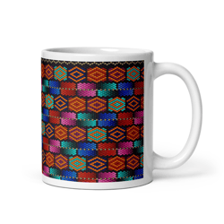 Ceramic Coffee Mug Cafecito Caliente: Ceramic Coffee Mug with Latin American Spice. Latin American Patterns Ritmo Latino