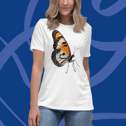 Monarch butterfly graphic print design illustration monarch Butterfly motif Бабочка-монарх Monarque papillon Women's Relaxed T-Shirt