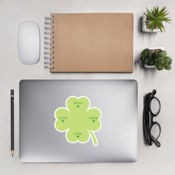 Four leaves clover bubble-free stickers