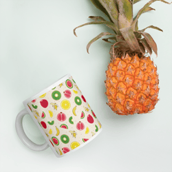 Tropical Fruits Mix Colorful Seamless Pattern Coffee Mug