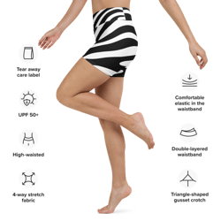 Zebra Skin Seamless Pattern Yoga Shorts