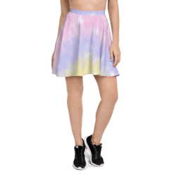Multicolor Rainbow Striped Pattern Skater Skirt