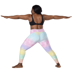 Multicolor Rainbow Striped Pattern Leggings with pockets