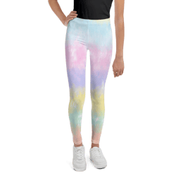 Multicolor Rainbow Striped Pattern Youth Leggings