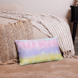 Multicolor Rainbow Striped Pattern Basic Pillow