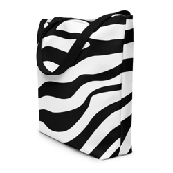 Zebra Skin Seamless Pattern All-Over Print Large Tote Bag