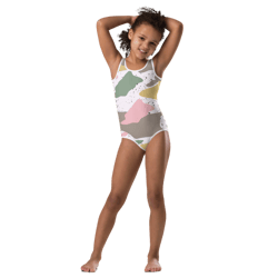 Modern Girly Camo Mix Colored Seamless Pattern All-Over Print Kids Swimsuit