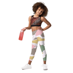 Modern Girly Camo Mix Colored Seamless Pattern Kid's Leggings