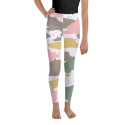 Modern Girly Camo Mix Colored Seamless Pattern Youth Leggings
