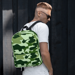 Military Green Camo Pattern Backpack