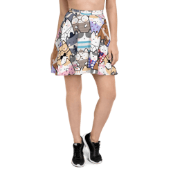 Cute Cats Kawaii Seamless Pattern Skater Skirt