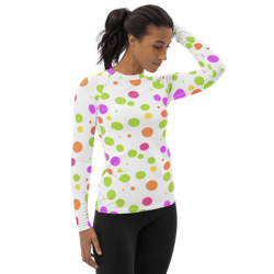 Cute Colorful Polka Dots Pattern Women's Rash Guard