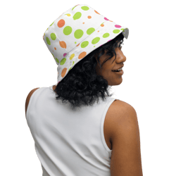 Cute Colorful Polka Dots Pattern Reversible bucket hat