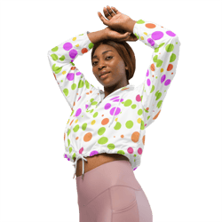 Cute Colorful Polka Dots Pattern Women’s cropped windbreaker