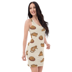 Cute Cartoon Cats Pattern Sublimation Cut & Sew Dress