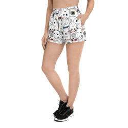 Cute Cartoon Monsters Seamless Pattern Women’s Recycled Athletic Shorts