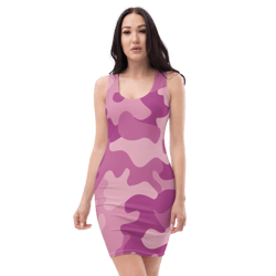 Modern Girly Purpl Pink Lilac Camo Pattern Sublimation Cut & Sew Dress