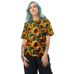 Sunflowers Watercolor Floral Painting Recycled unisex sports jersey