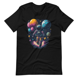 Astronaut With Balloons in Space Unisex t-shirt