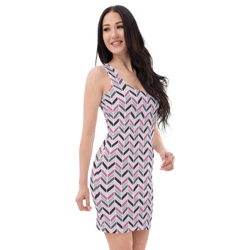 Colorful Chevron ZigZag Stripes Pattern Sublimation Cut & Sew Dress