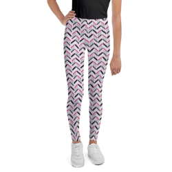 Colorful Chevron ZigZag Stripes Pattern Youth Leggings