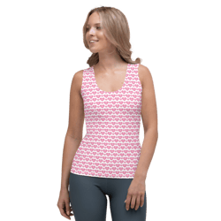 Pink Hearts on the White Background Sublimation Cut & Sew Tank Top