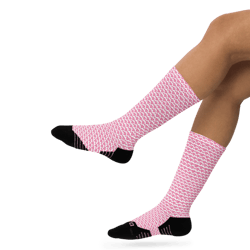 Pink Hearts on the White Background Basketball socks