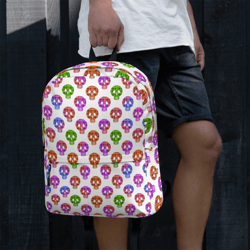 Colorful Skulls Seamless Pattern Backpack