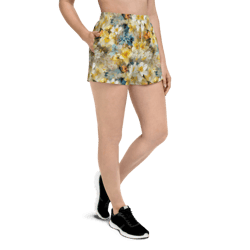Colorful Spring Flowers Seamless Pattern Women’s Recycled Athletic Shorts