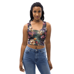 Beautiful Romantic Flowers Chic Floral Pattern Crop Top