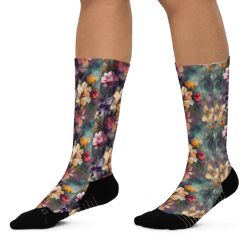 beautiful romantic flowers chic floral pattern basketball socks