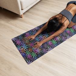 Neon Sparkle Flowers Pattern Yoga mat