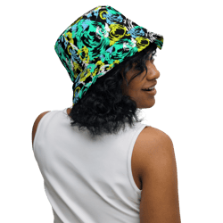 turning point abstract pattern reversible bucket hat