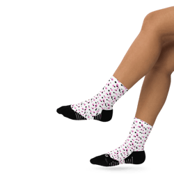 Pink and Black Dots Pattern Ankle socks