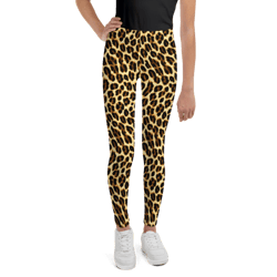 Leopard Skin Animal Print Seamless Pattern Youth Leggings