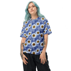 Daisy Flowers Floral Pattern Recycled unisex sports jersey