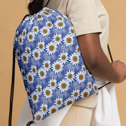 Daisy Flowers Floral Pattern Drawstring bag