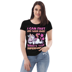 Funny Farting Unicorn Women's fitted eco tee