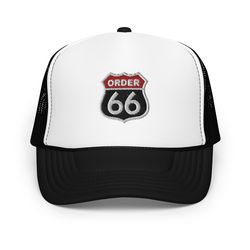 order 66 embroidered foam trucker hat, galaxy's edge cap