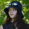 Linen bucket hat unisex summer. Designer panama for travel, sun protection for men and women. Beach hat.