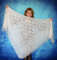 White embroidered Orenburg Russian shawl, Lace wedding shawl, Warm bridal cape, Hand knit cover up, Wool wrap, Handmade stole, Kerchief, Scarf.JPG
