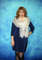 White wool scarf, Hand knit wrap, Lace wedding cover up, Warm bridal cape, Goat down Russian Orenburg shawl 4.JPG