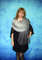 Hand knit warm gray scarf, Russian Orenburg shawl, Wool wrap, Goat down stole, Lace pashmina, Cover up, Kerchief, Cape 3.JPG