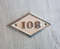 108 number sign vintage