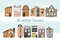Winter snowy houses clipart
