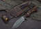 Hunting Damascus Kukri - Bowie knife Bushcraft knife - hand forged knife, Leather Sheath - gifts for men, BobCat Knife