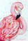 pink flamingo original bird art watercolor